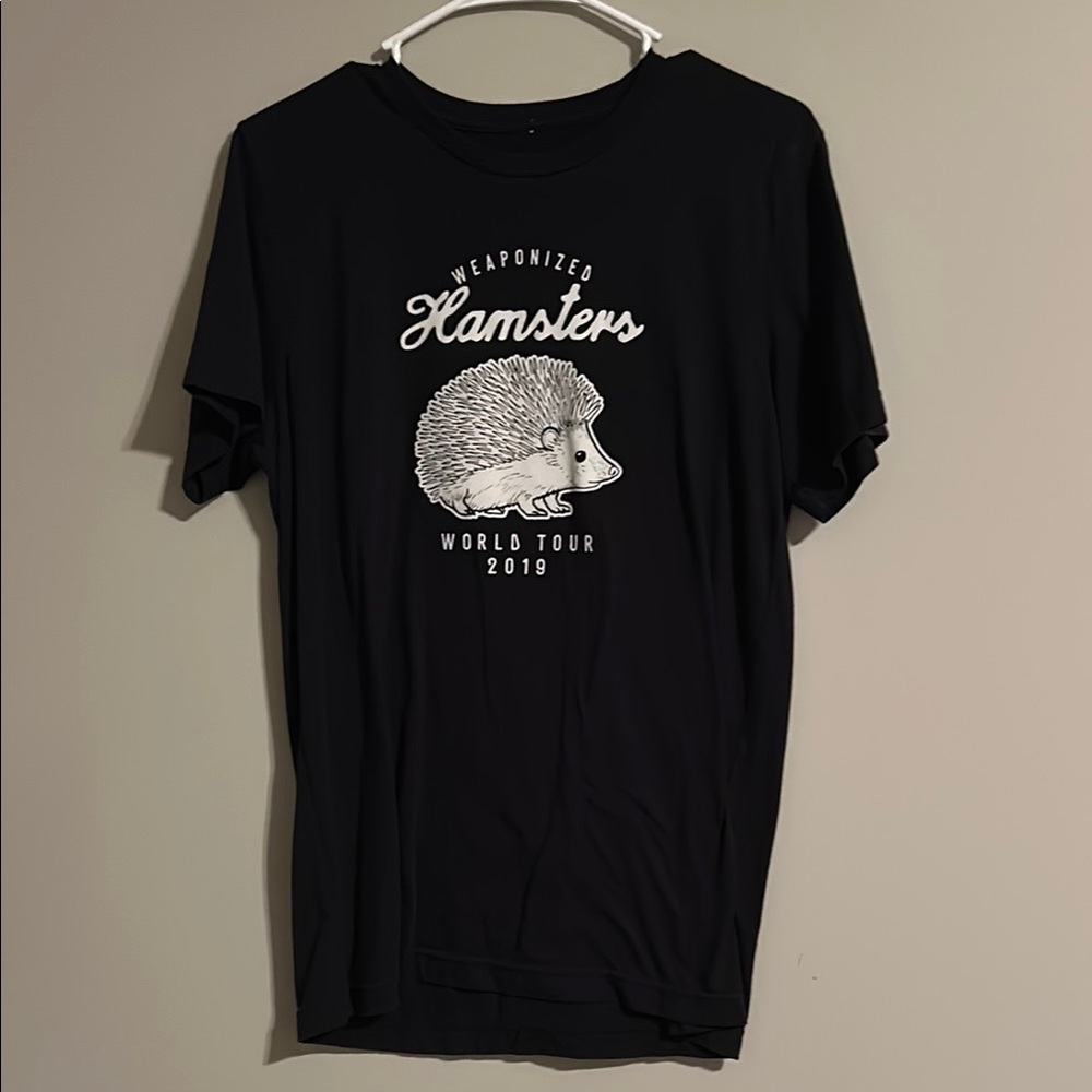 Black Graphic T-Shirt - Weaponized Hamsters (Hedgehogs)